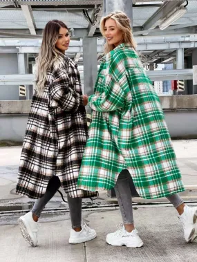 Attractive Unique Stylish Women's Lengthened Plaid Blouses