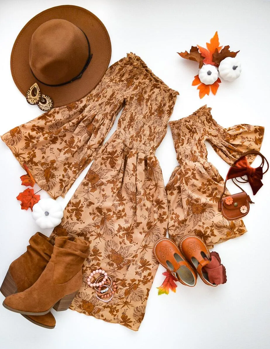 Autumn Smocked Mommy and Me Matching Dresses