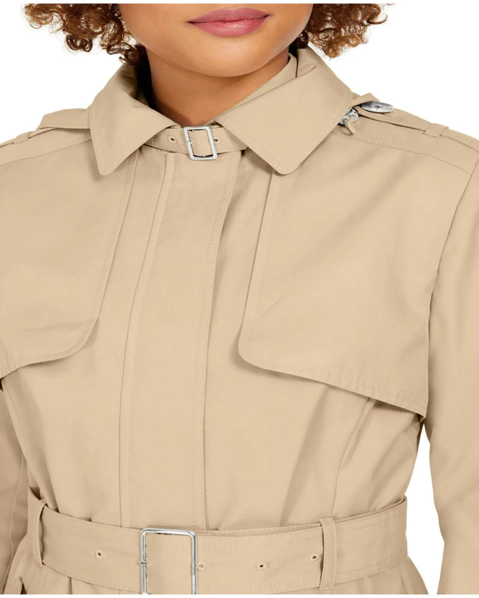 Cole Haan Hooded Belted Trench Coat