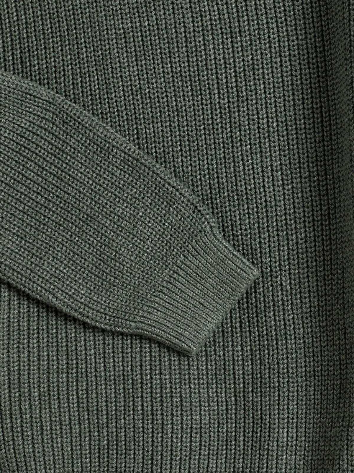 Cotton Knit Sweater - Tween - Green Melange