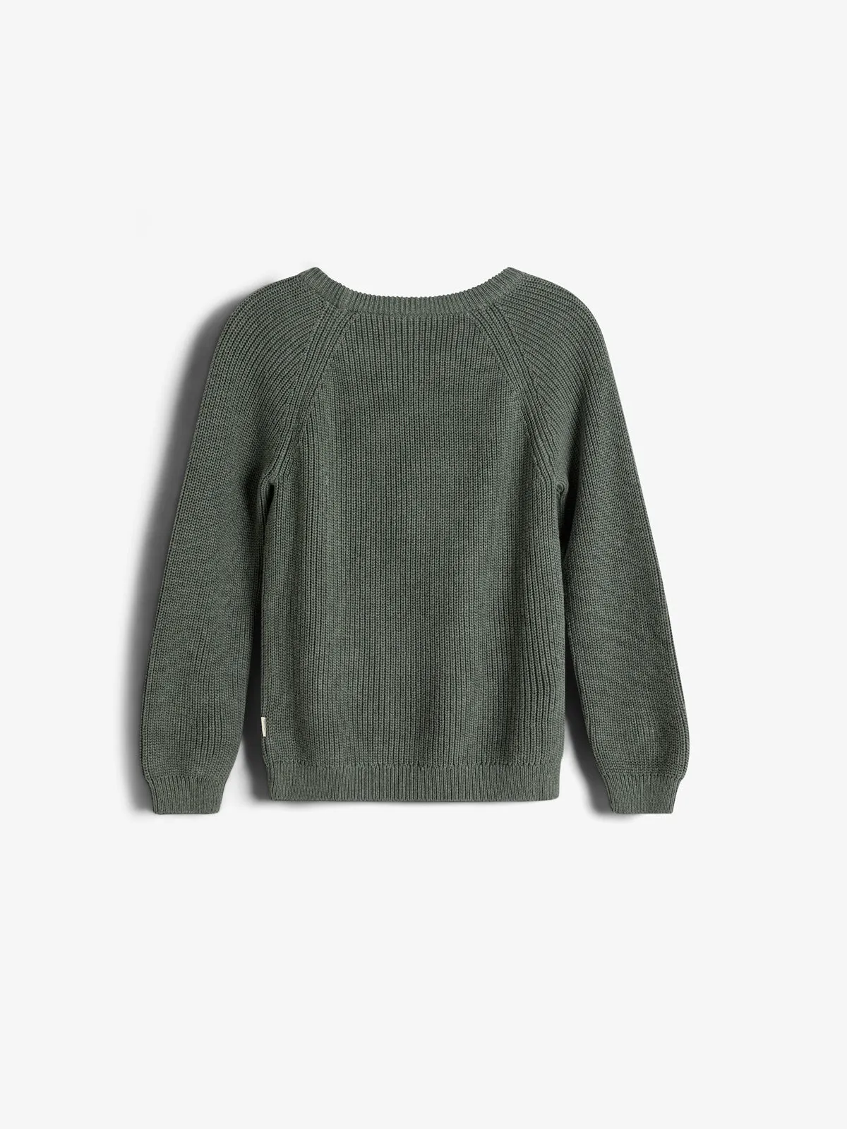 Cotton Knit Sweater - Tween - Green Melange