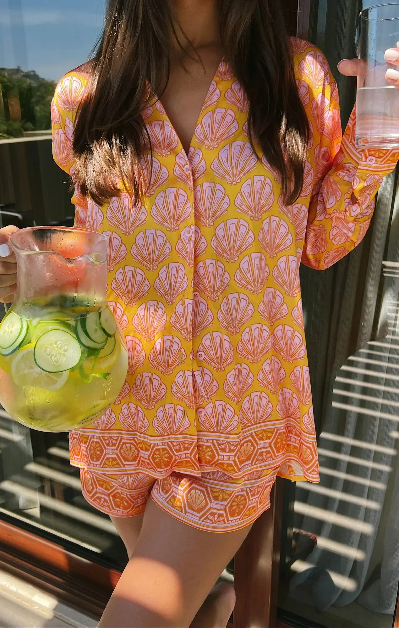 Early Riser PJ Shorts Set | Shells Silky