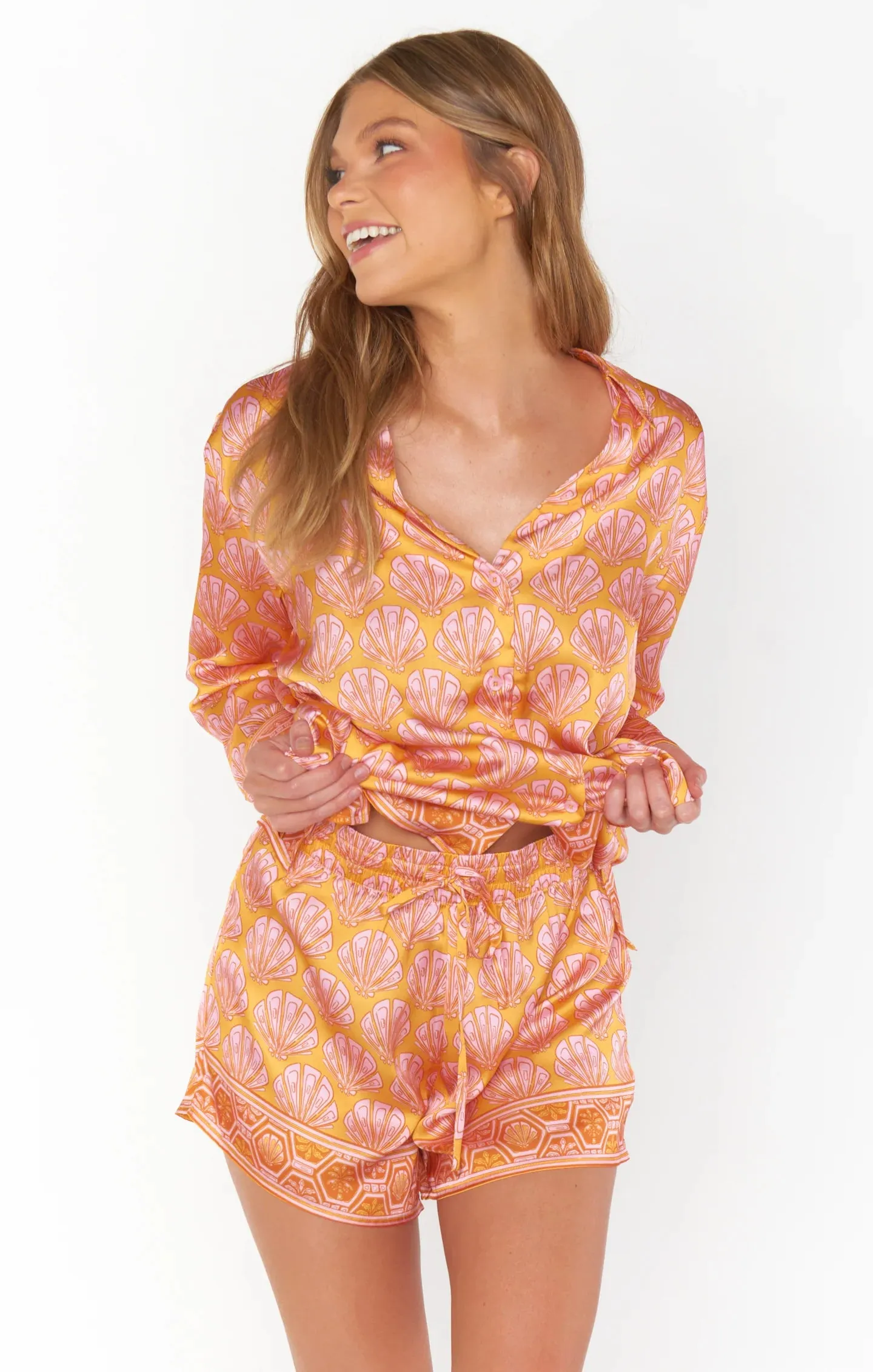 Early Riser PJ Shorts Set | Shells Silky