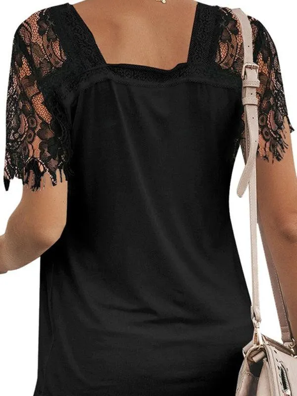 Elegant Feather Lace V Neck Blouse - A Chic Essential