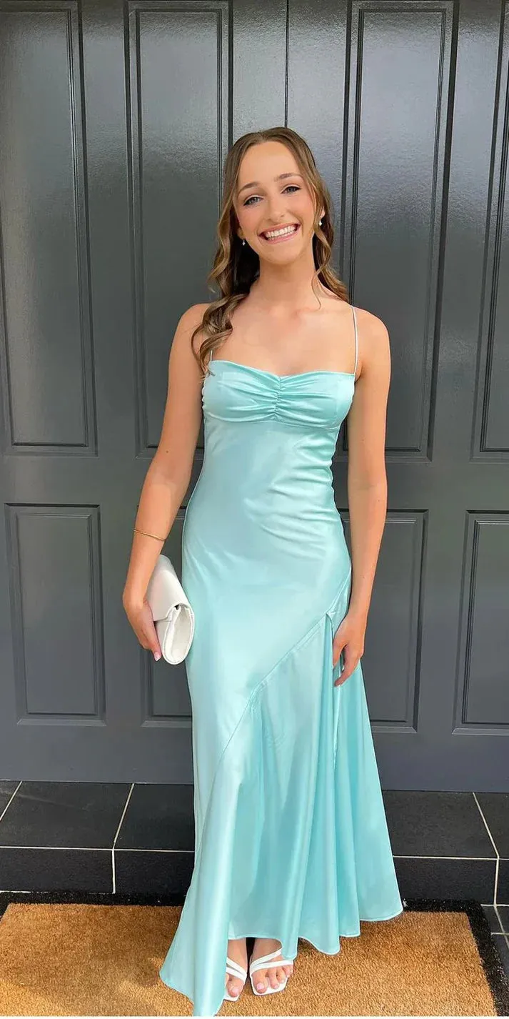 Elegant Formal Dress Gowns Evening Gowns Spaghetti Straps Long Prom Dress Charming Party Dress