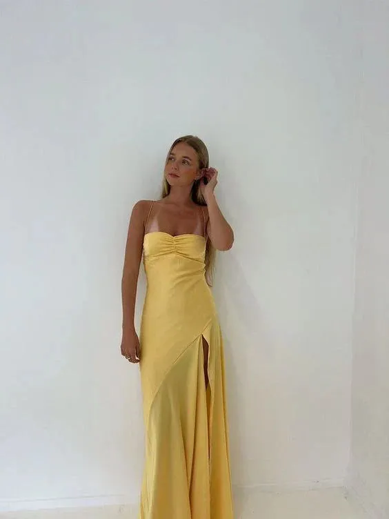 Elegant Formal Dress Gowns Evening Gowns Spaghetti Straps Long Prom Dress Charming Party Dress