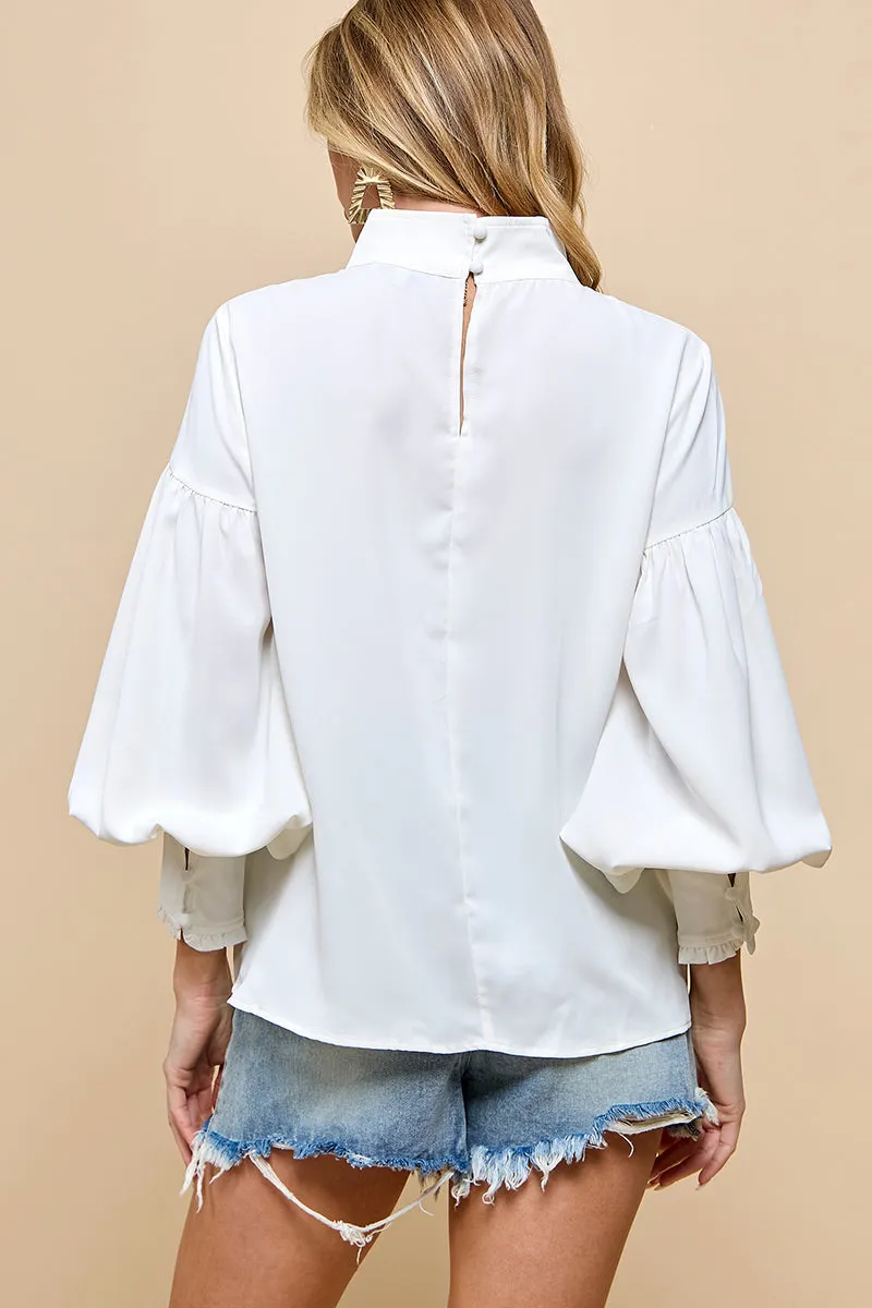 Elegant Long Lantern Sleeve Blouses