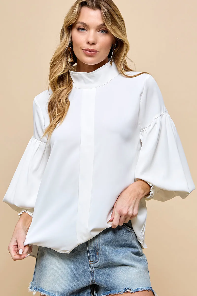 Elegant Long Lantern Sleeve Blouses