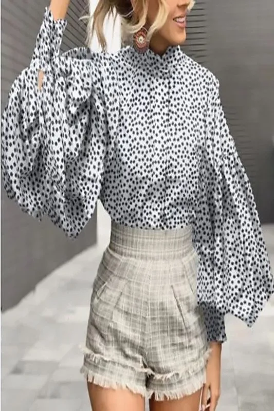 Elegant Long Lantern Sleeve Blouses