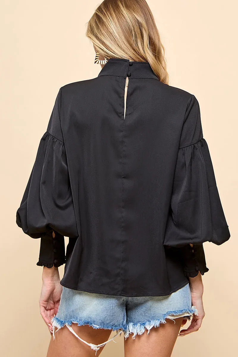 Elegant Long Lantern Sleeve Blouses