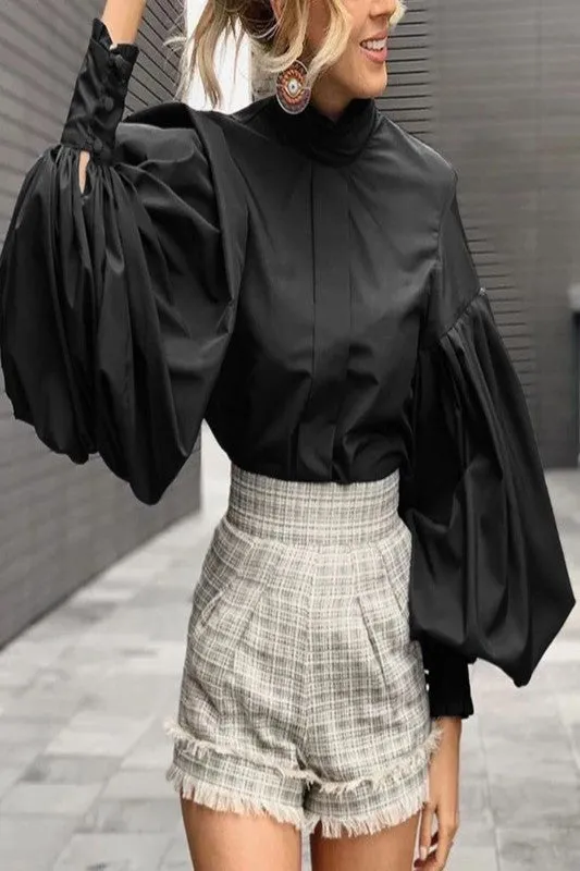 Elegant Long Lantern Sleeve Blouses