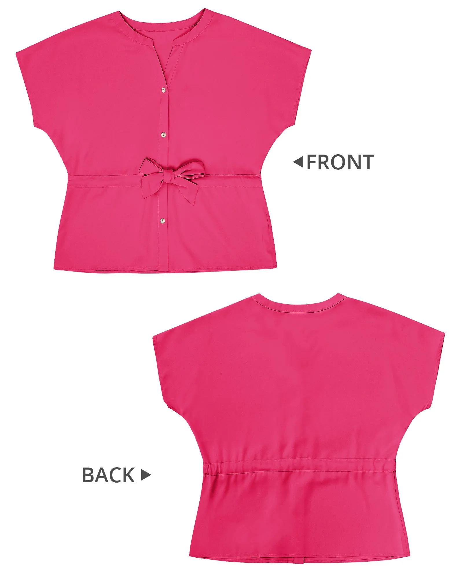 GRAPENT Work Blouses for Women Business Casual Tops Peplum Dressy Elegant Summer Button Down Shirt