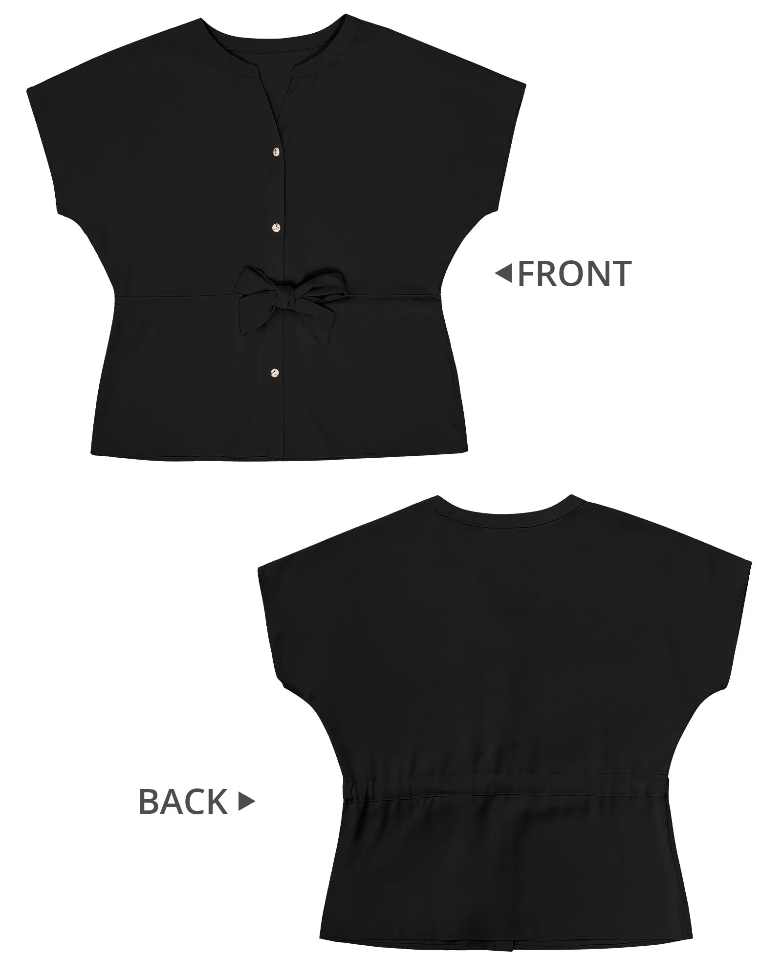 GRAPENT Work Blouses for Women Business Casual Tops Peplum Dressy Elegant Summer Button Down Shirt