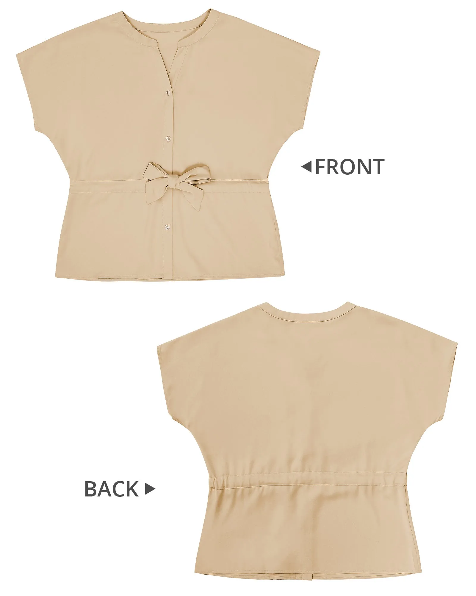 GRAPENT Work Blouses for Women Business Casual Tops Peplum Dressy Elegant Summer Button Down Shirt