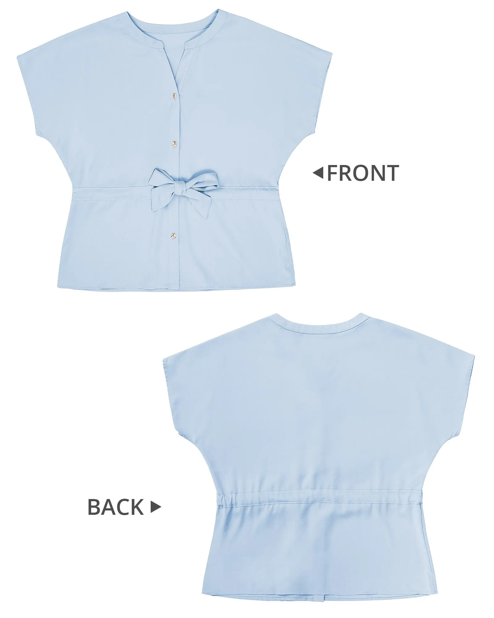 GRAPENT Work Blouses for Women Business Casual Tops Peplum Dressy Elegant Summer Button Down Shirt