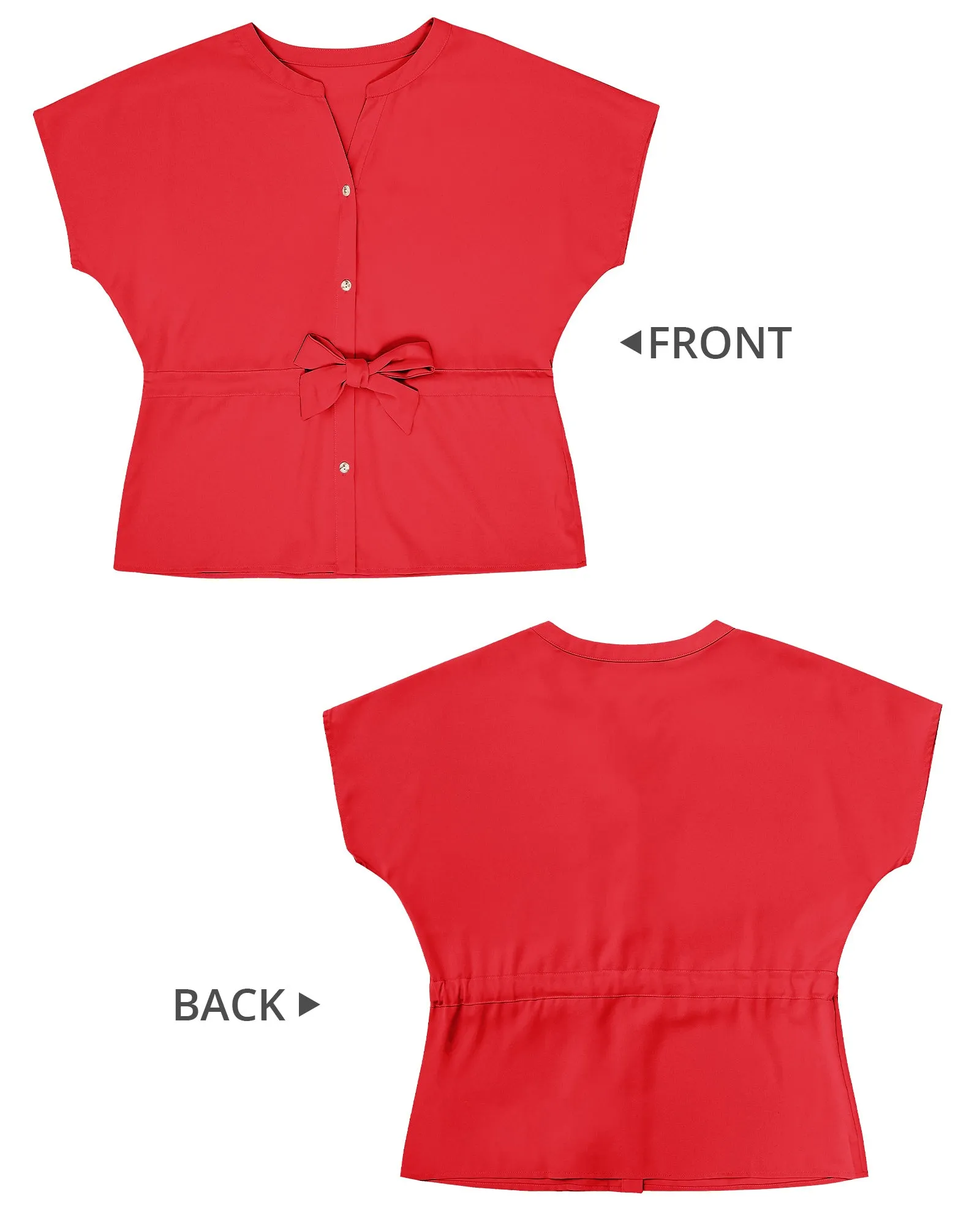 GRAPENT Work Blouses for Women Business Casual Tops Peplum Dressy Elegant Summer Button Down Shirt