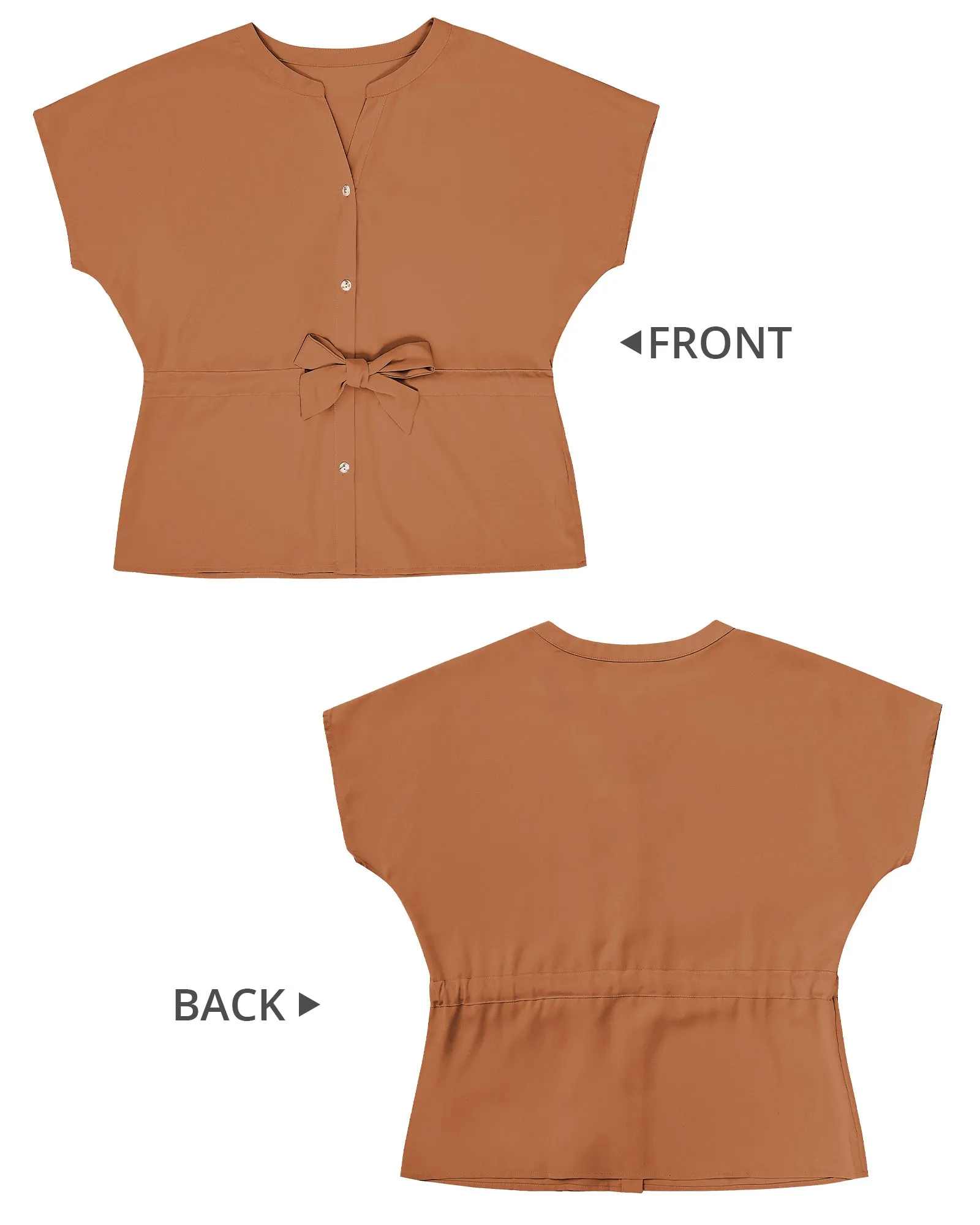 GRAPENT Work Blouses for Women Business Casual Tops Peplum Dressy Elegant Summer Button Down Shirt