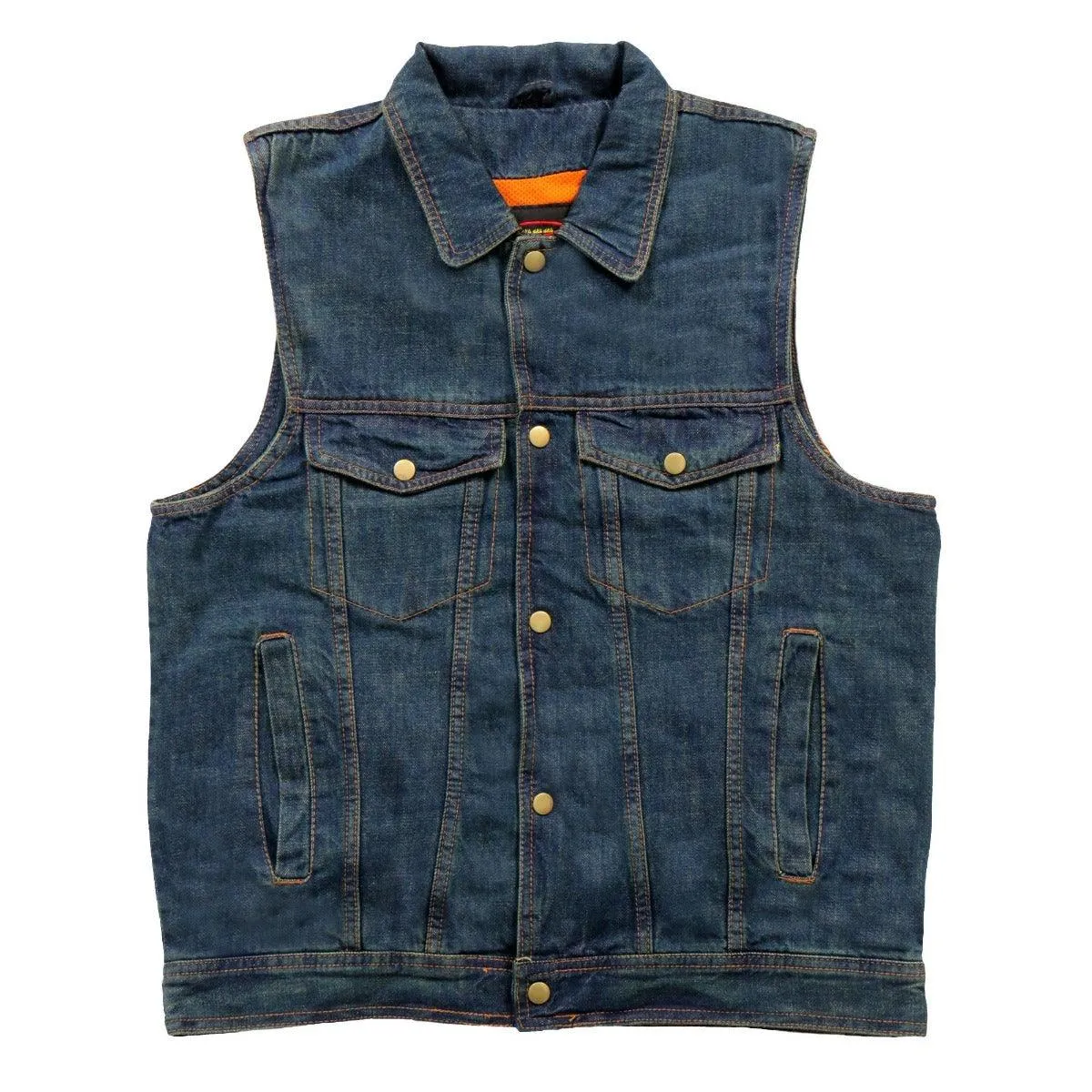 Hot Leathers Men's Blue Denim Vest