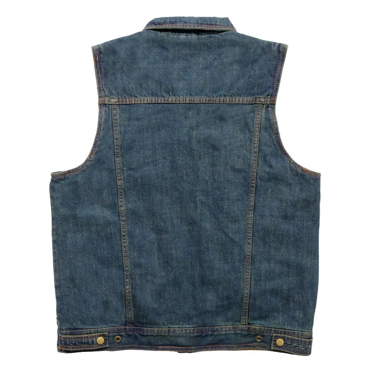 Hot Leathers Men's Blue Denim Vest