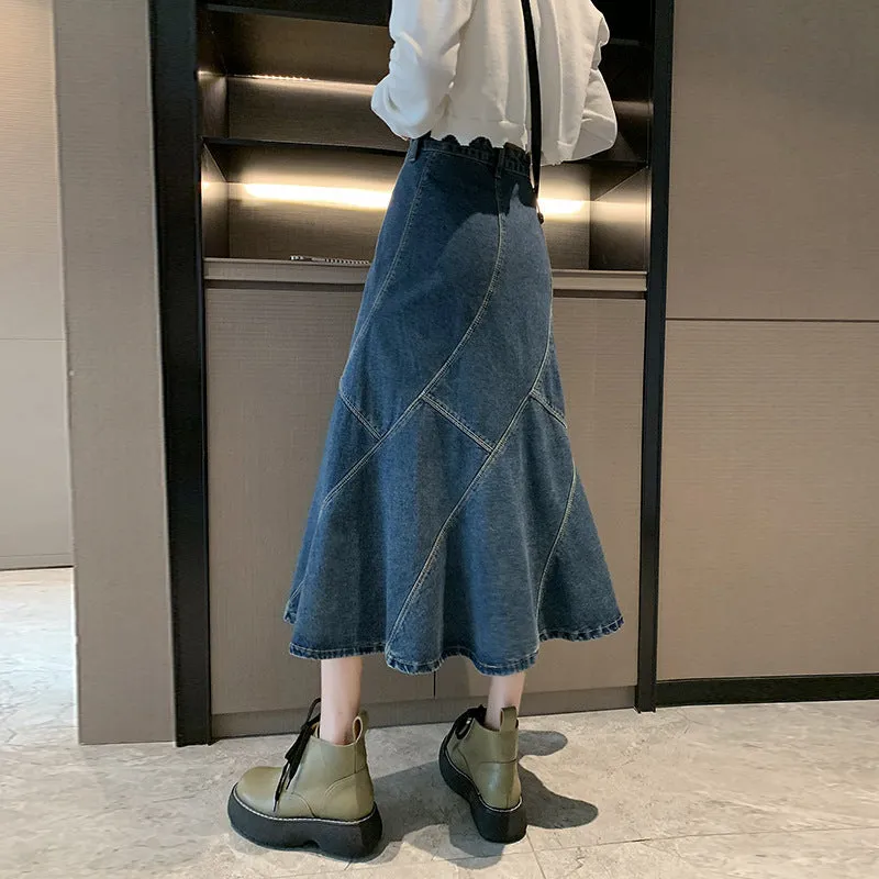 hulianfu Denim On-trend Asymmetric Skirt