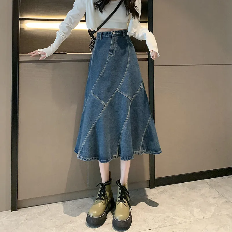 hulianfu Denim On-trend Asymmetric Skirt