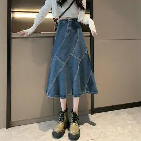 hulianfu Denim On-trend Asymmetric Skirt
