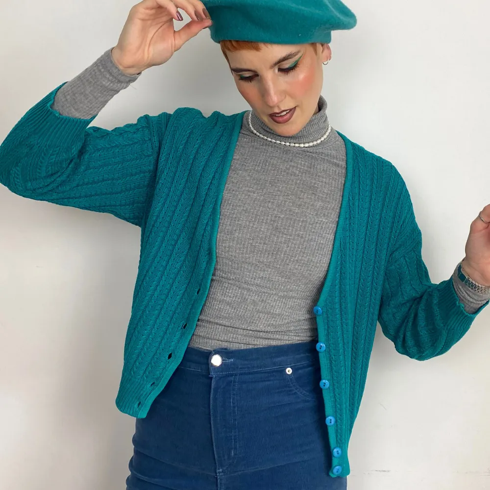 Jade Ribbed Cardigan - SMALL