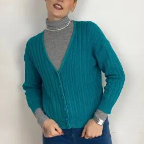 Jade Ribbed Cardigan - SMALL