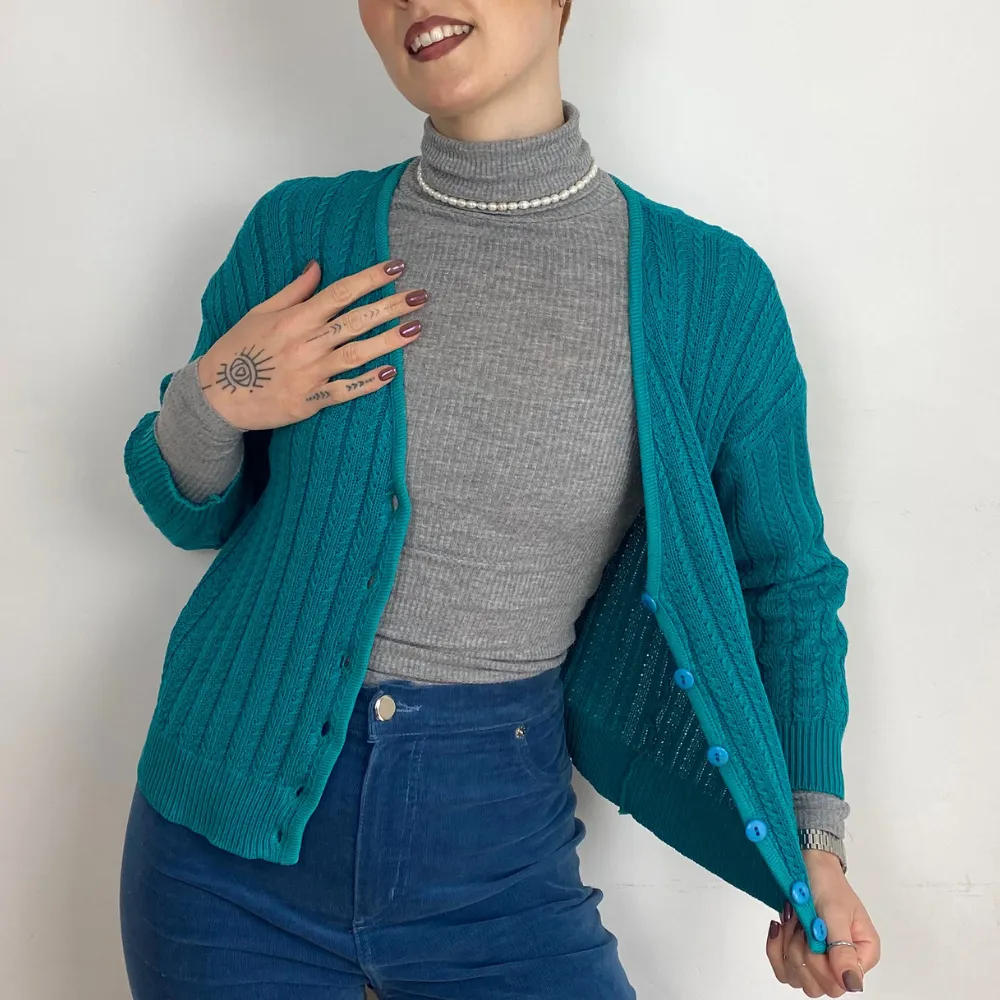 Jade Ribbed Cardigan - SMALL