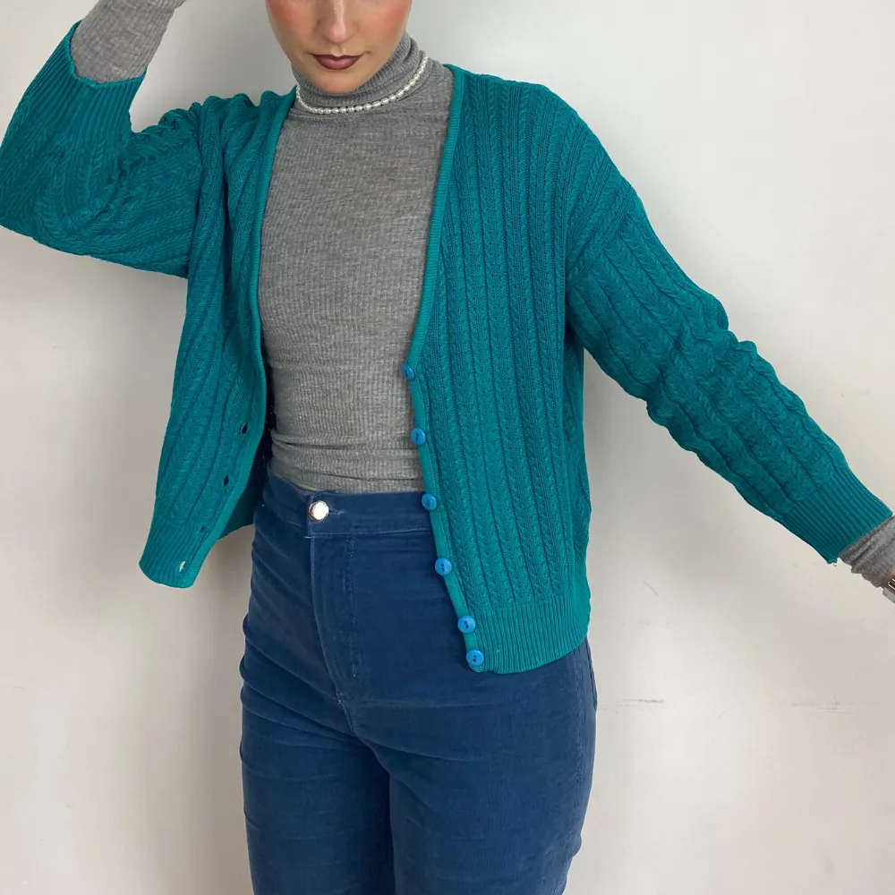 Jade Ribbed Cardigan - SMALL