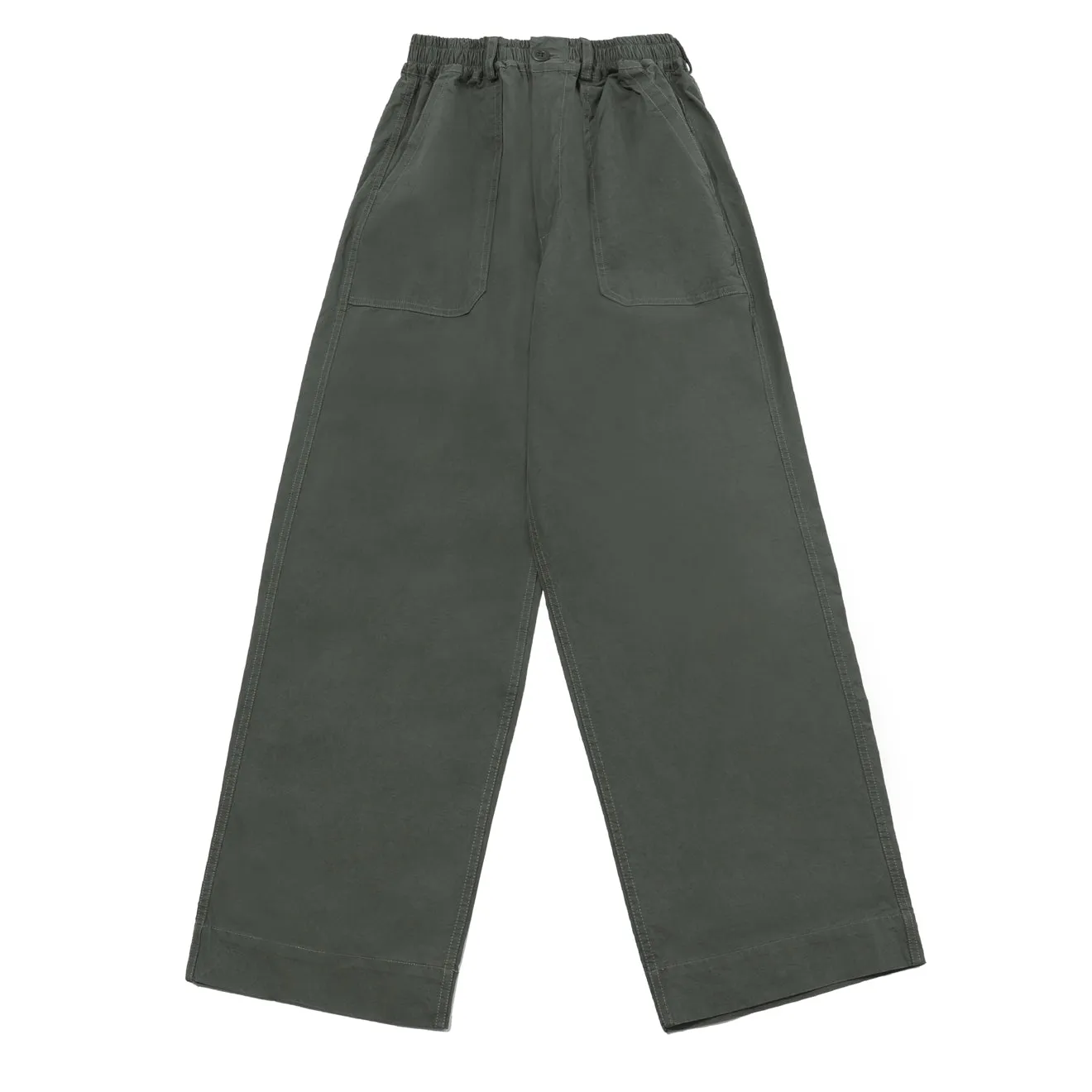 Kappy One Tuck Wide Fatigue Pants Khaki