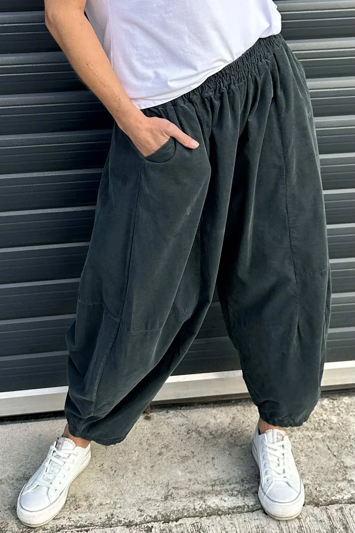 Kimberly Needlecord Trousers Charcoal