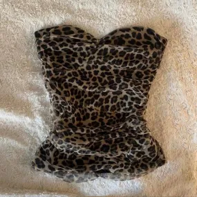 Leopard print tube tops sexy and beautiful urban beauty comfortable commuting Y2K crop tops streetwear retro casual women's tops