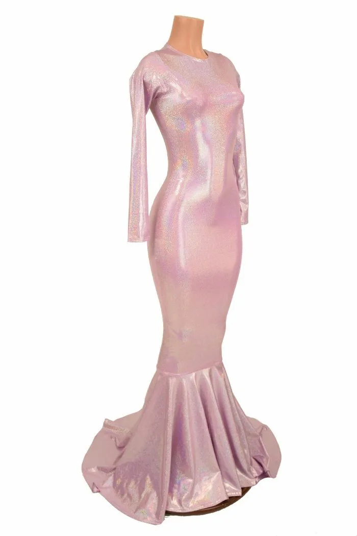 Lilac Back Zipper Gown