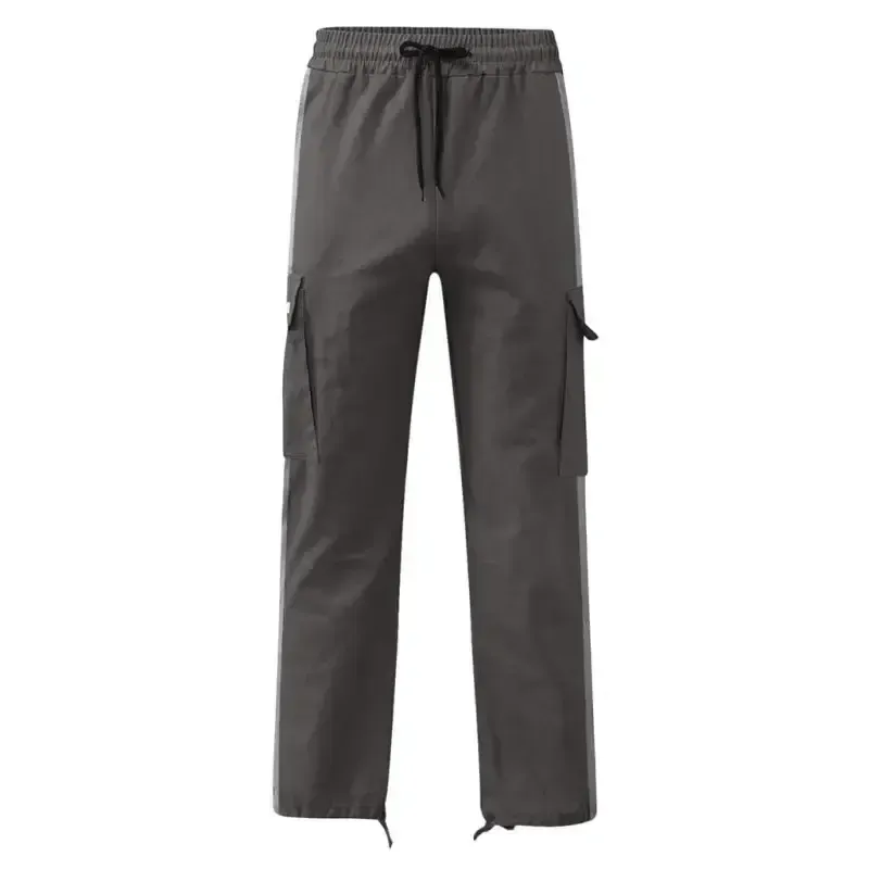 Men’s new fashionable casual drawstring pockets color-blocked overalls
