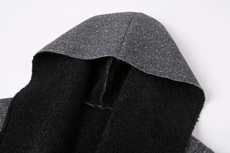 Men's Stylish Autumn Long Coat Of Artificial Wool