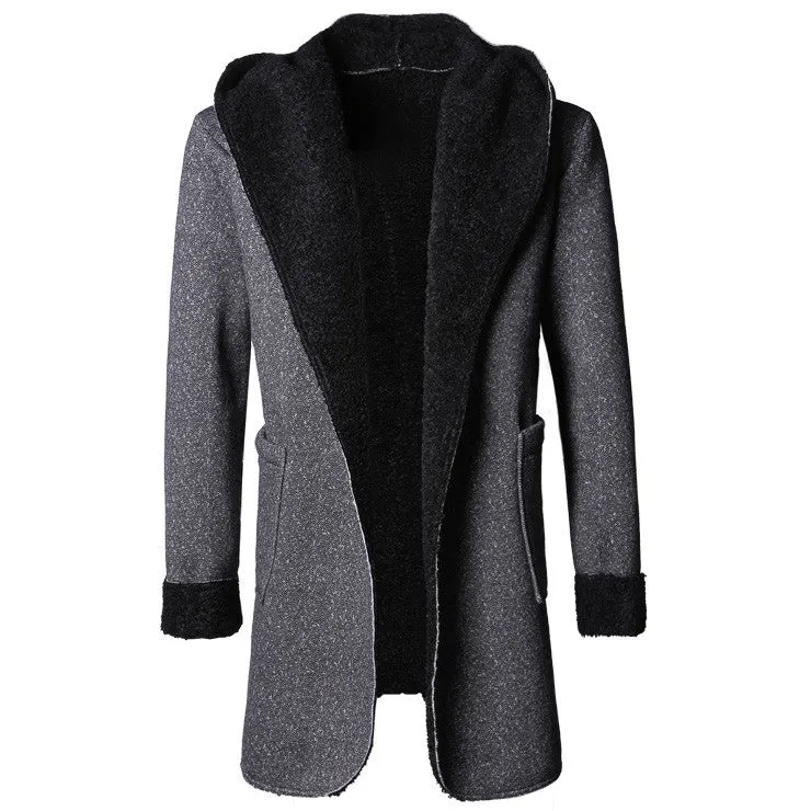 Men's Stylish Autumn Long Coat Of Artificial Wool