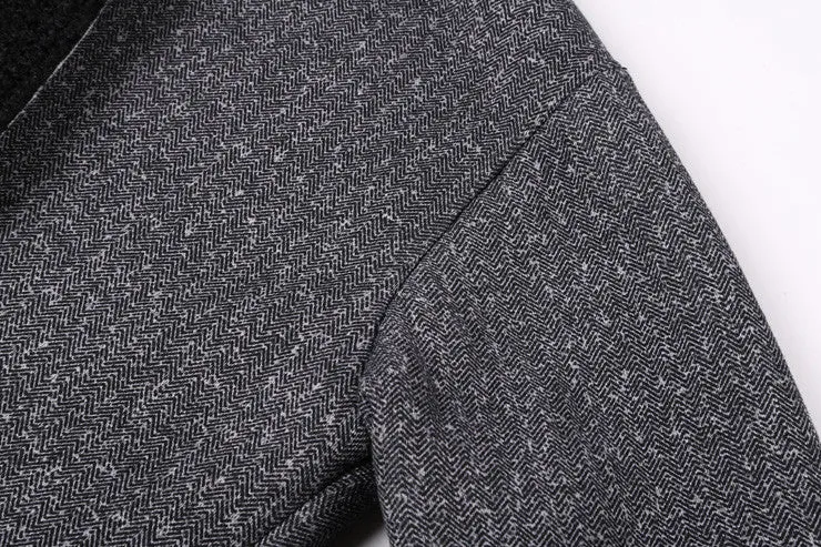 Men's Stylish Autumn Long Coat Of Artificial Wool