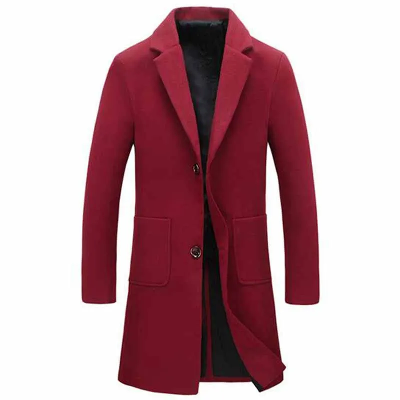Men's Stylish Turn-Down Collar Warm Autumn / Winter Long Coat