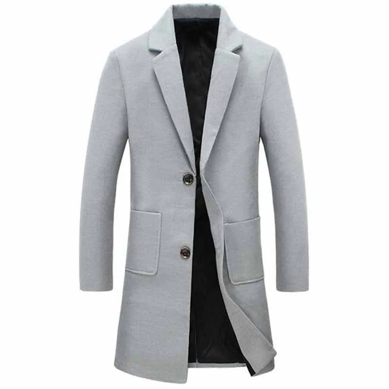 Men's Stylish Turn-Down Collar Warm Autumn / Winter Long Coat