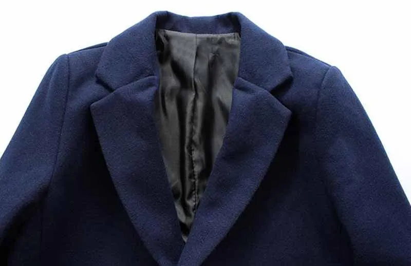 Men's Stylish Turn-Down Collar Warm Autumn / Winter Long Coat