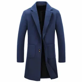 Men's Stylish Turn-Down Collar Warm Autumn / Winter Long Coat