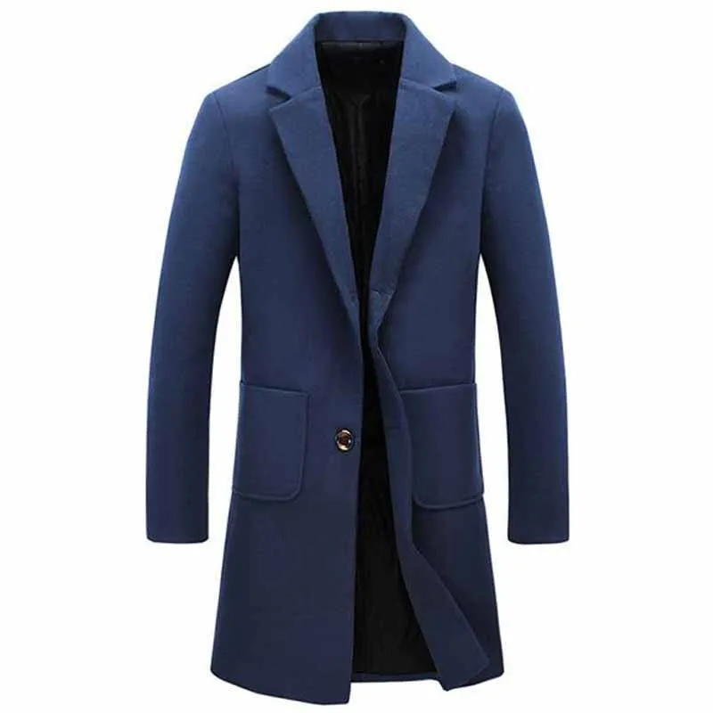 Men's Stylish Turn-Down Collar Warm Autumn / Winter Long Coat
