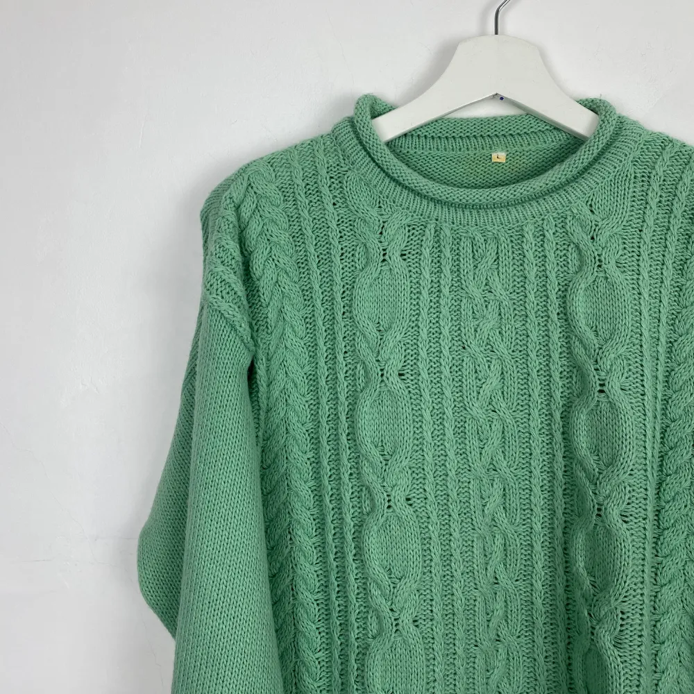 Mint Cable Knit Jumper - MEDIUM