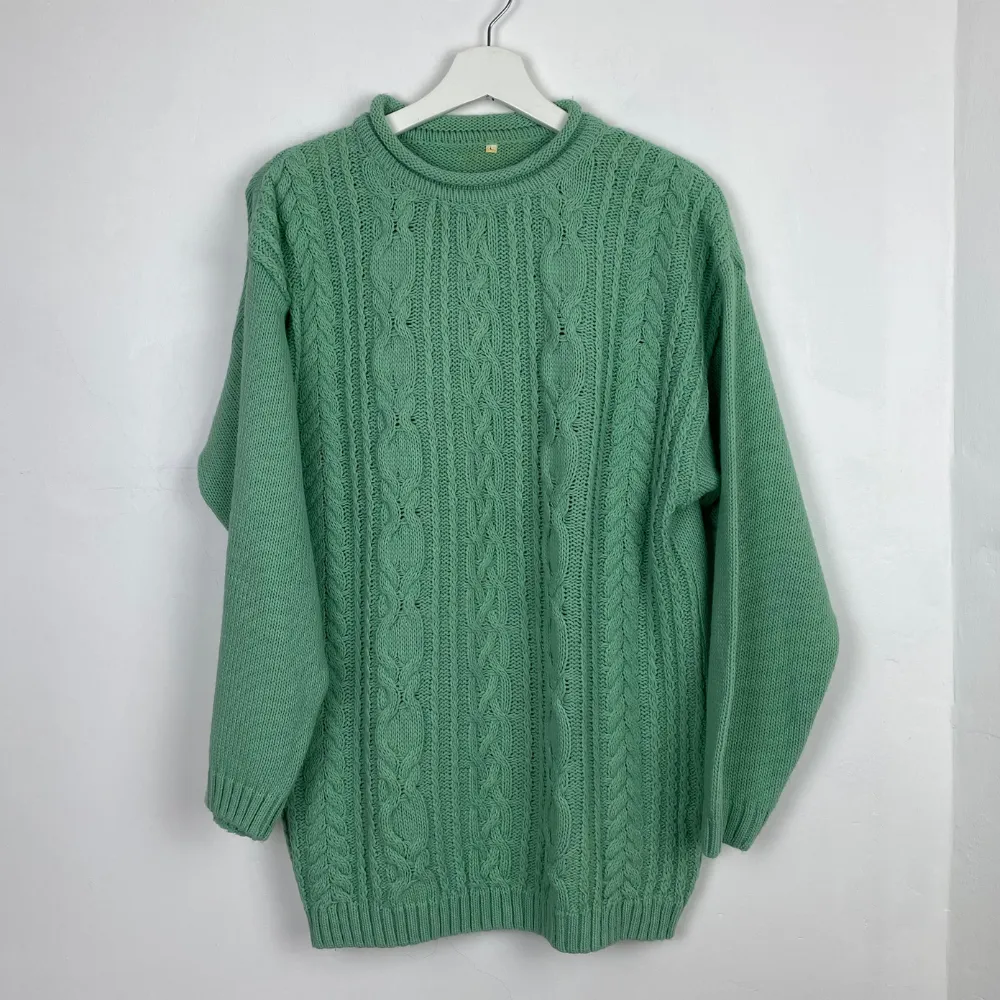 Mint Cable Knit Jumper - MEDIUM