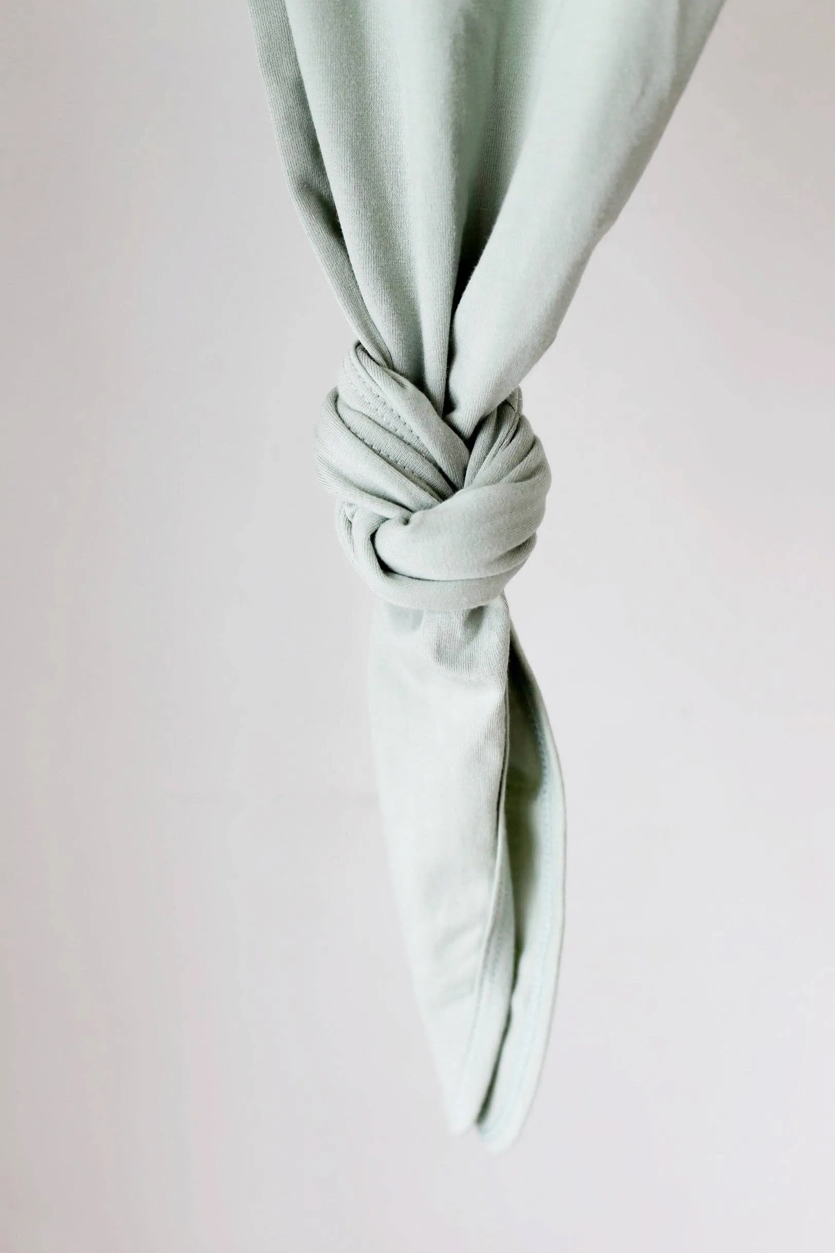 Mint Sage Organic Cotton Knotted Gown: 0-3 Months