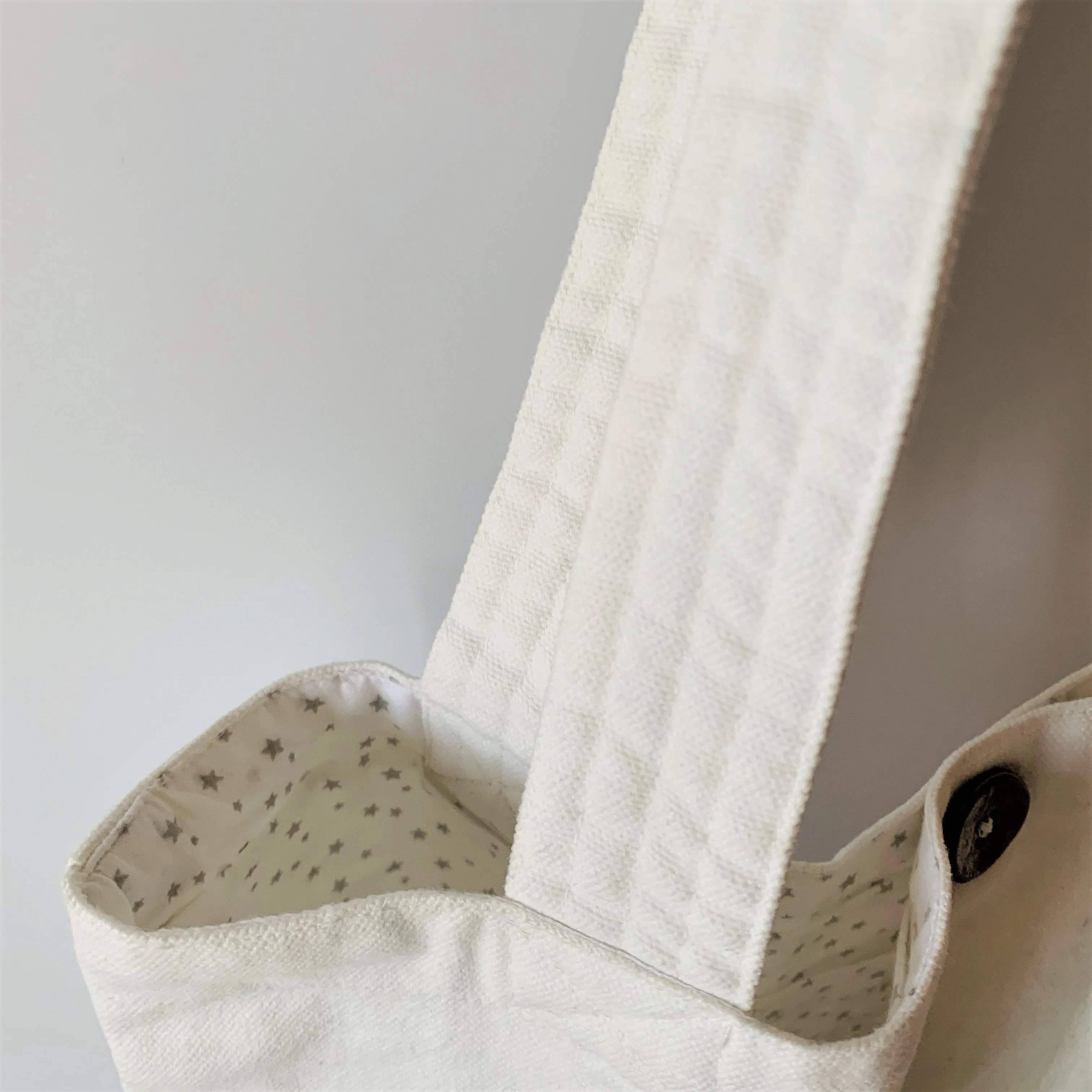 NJ Heart & White Denim Tote Bag