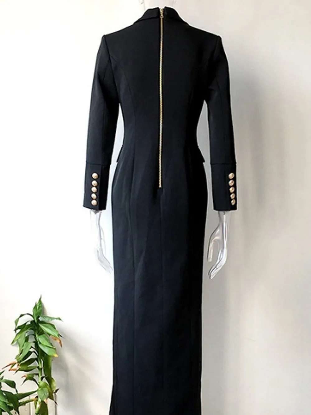 ON MY MIND Slit Maxi Blazer-Dress