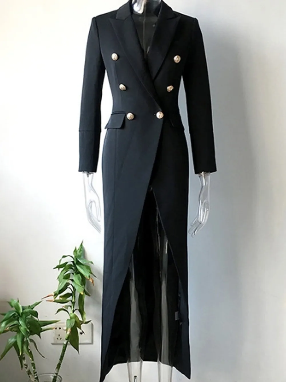 ON MY MIND Slit Maxi Blazer-Dress