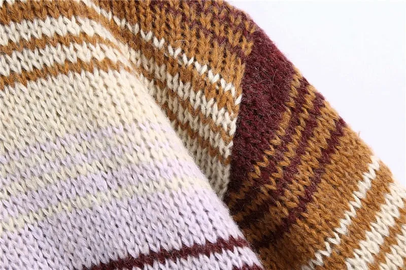 OVERSIZED STRIPED KNITTED SWEATER